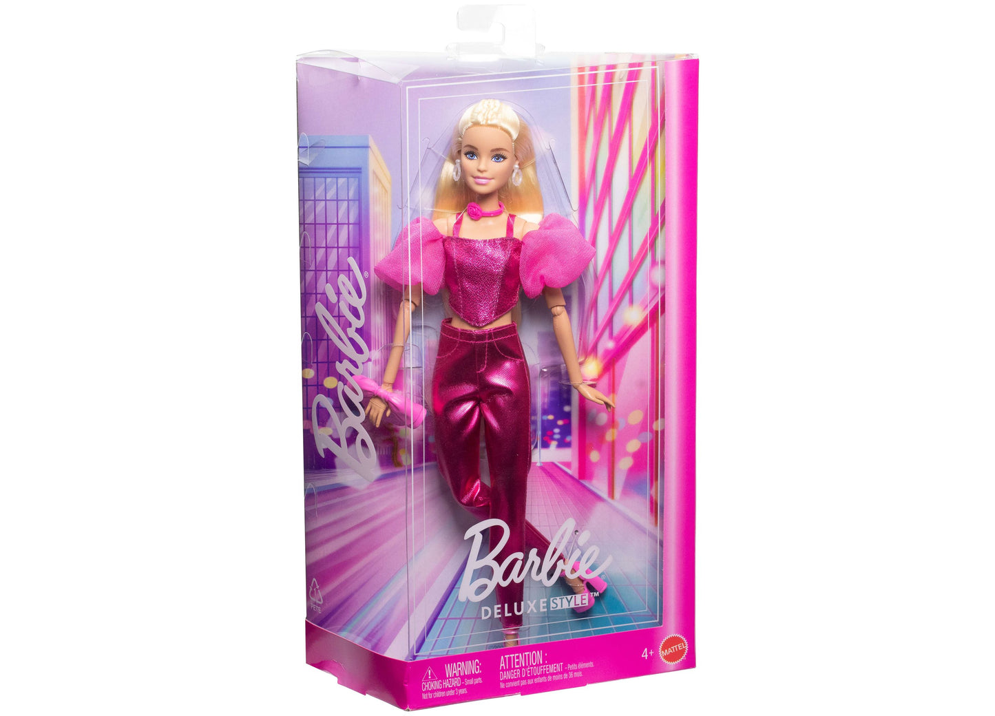 Barbie Deluxe Style Fashion Doll 5 in Metallic Pink Outfit with Corset Top and Accessories