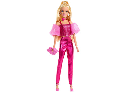 Barbie Deluxe Style Fashion Doll 5 in Metallic Pink Outfit with Corset Top and Accessories