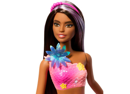Barbie Flower Magic Mermaid Doll with Blossoming Feature and Pearl Headband