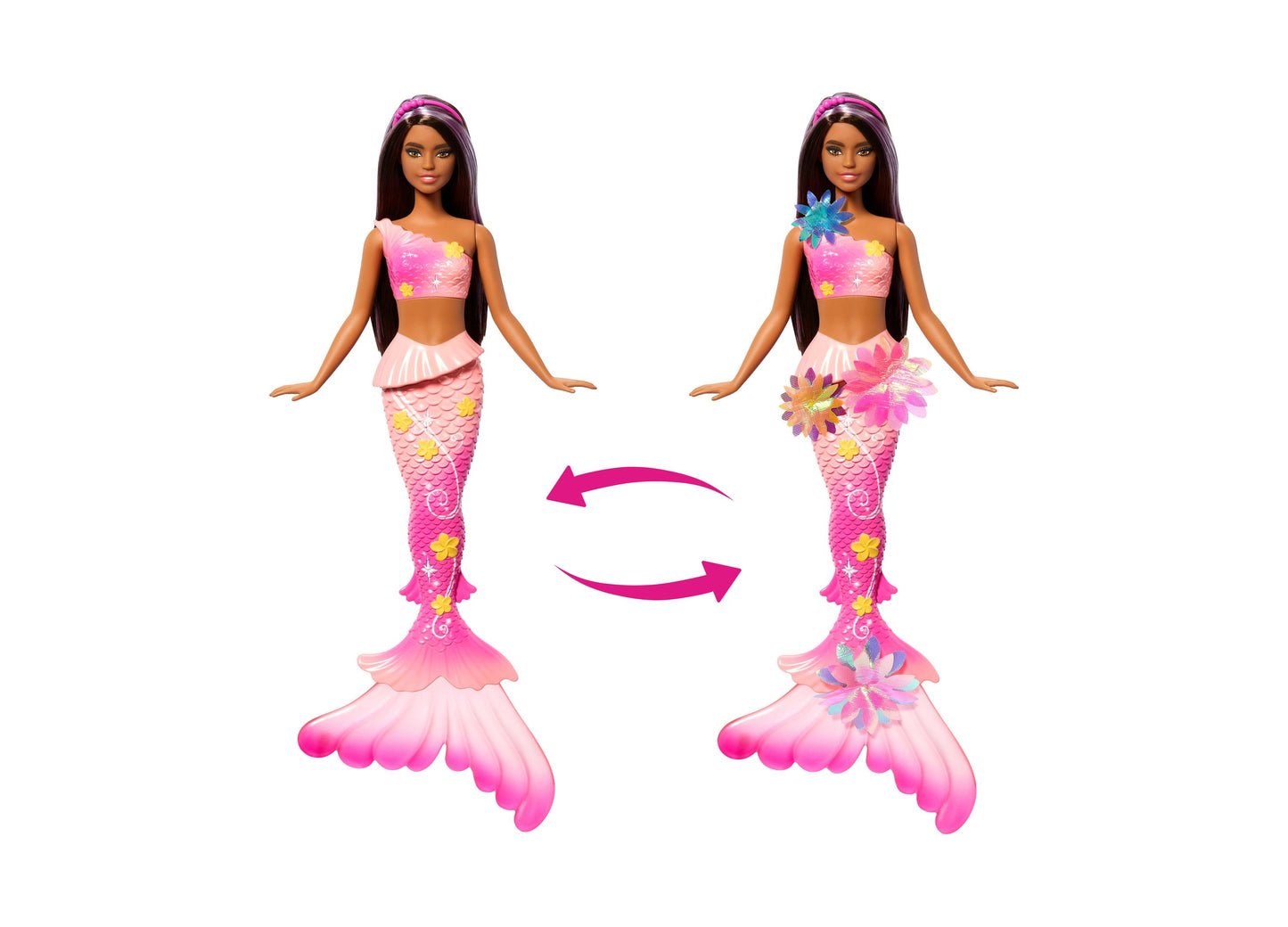 Barbie Flower Magic Mermaid Doll with Blossoming Feature and Pearl Headband