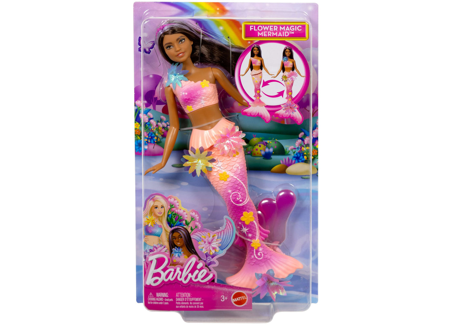 Barbie Flower Magic Mermaid Doll with Blossoming Feature and Pearl Headband