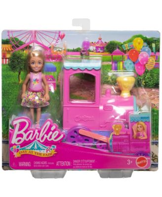 Barbie Day at the Fair Toy Train Set with Chelsea Small Doll and Festival Accessories