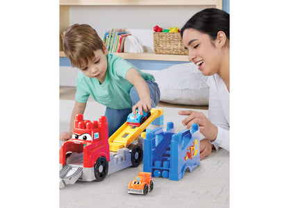 Mega Bloks First Builders Build and Race Rig Toy Blocks, 19 Pieces