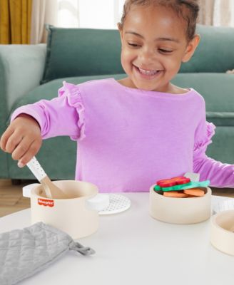 Fisher Price Wooden Pots and Pans Kitchen Playset - 19 Piece Set