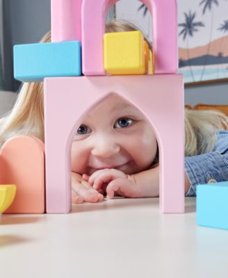 Fisher Price FSC-Certified Wooden Castle Block Set, 28 Pieces for Toddlers