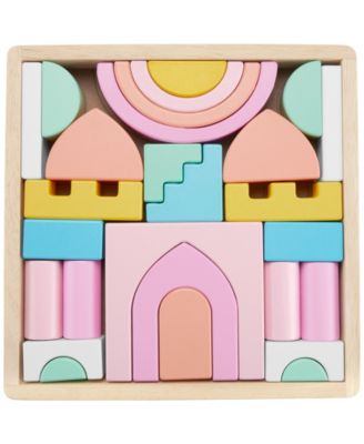 Fisher Price FSC-Certified Wooden Castle Block Set, 28 Pieces for Toddlers