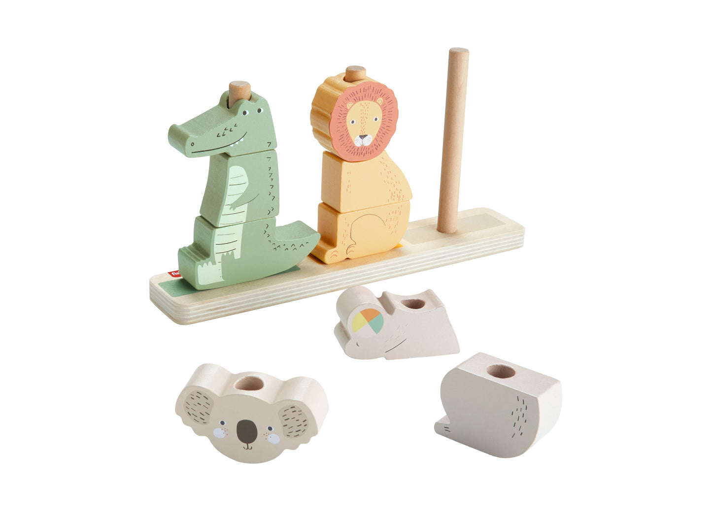 Fisher-Price Wooden Stack & Sort Animals – Eco-Friendly Toddler Toy