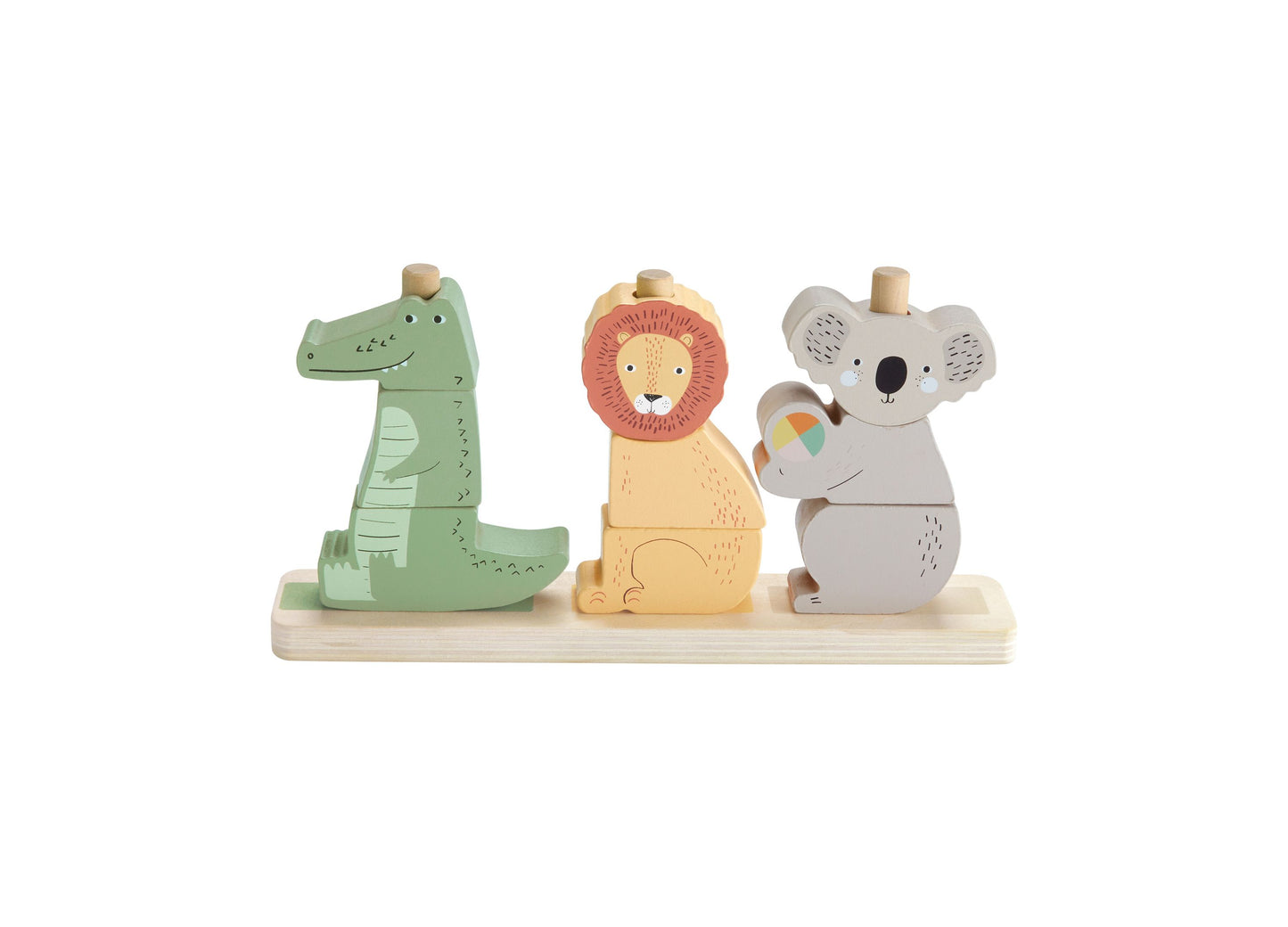 Fisher-Price Wooden Stack & Sort Animals – Eco-Friendly Toddler Toy