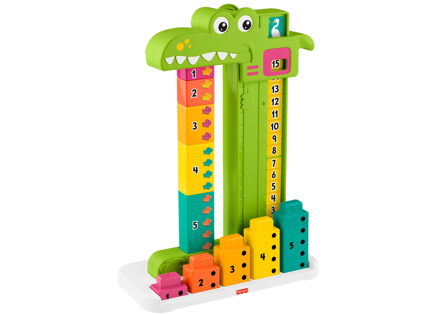 Fisher-Price Adding Alligator - Educational Toy Stacking Blocks - 10 Pieces