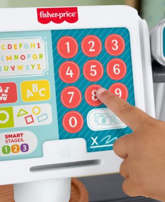 Fisher Price Laugh and Learn Count and Shop Cash Register Interactive Toddler Toy, 20 Pieces