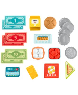 Fisher Price Laugh and Learn Count and Shop Cash Register Interactive Toddler Toy, 20 Pieces