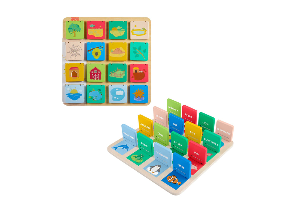 Fisher Price Wooden Flip and Reveal Busy Activity Board