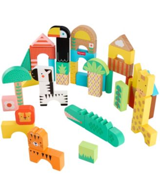 Fisher Price Jungle Adventure 50-Piece Wooden Block Set