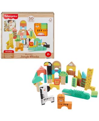 Fisher Price Jungle Adventure 50-Piece Wooden Block Set