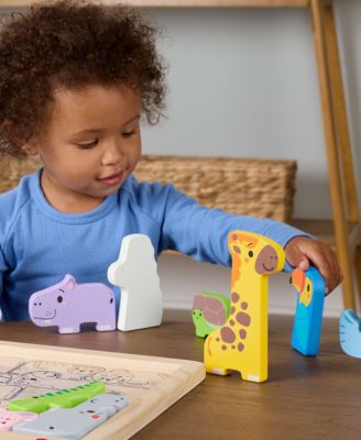 Fisher Price 13 pc Wooden Animal Shape-Sorting Puzzle