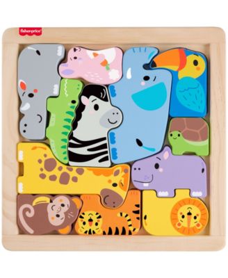 Fisher Price 13 pc Wooden Animal Shape-Sorting Puzzle