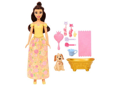 Disney Princess Bath and Style Belle Fashion Doll with Dog
