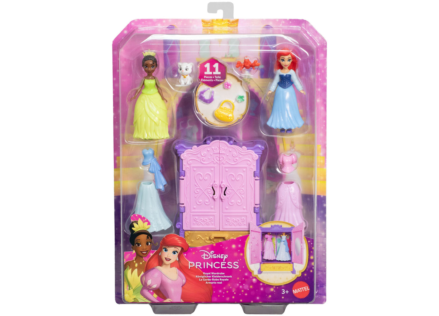 Disney Princess Royal Wardrobe Set - Ariel and Tiana Dolls