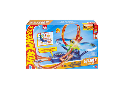 Hot Wheels Stunt Tracks Mid-Air Crash Playset with Die-Cast Car