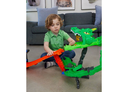 Hot Wheels 1:64 Monster Trucks Sharks vs Dinos Dragon Destruction Playset