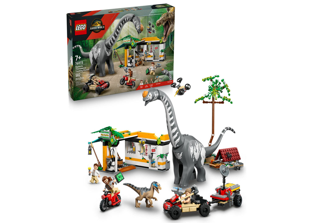 LEGO Jurassic World Raptor Titanosaurus Tracking Mission 76973 - 582 Pieces