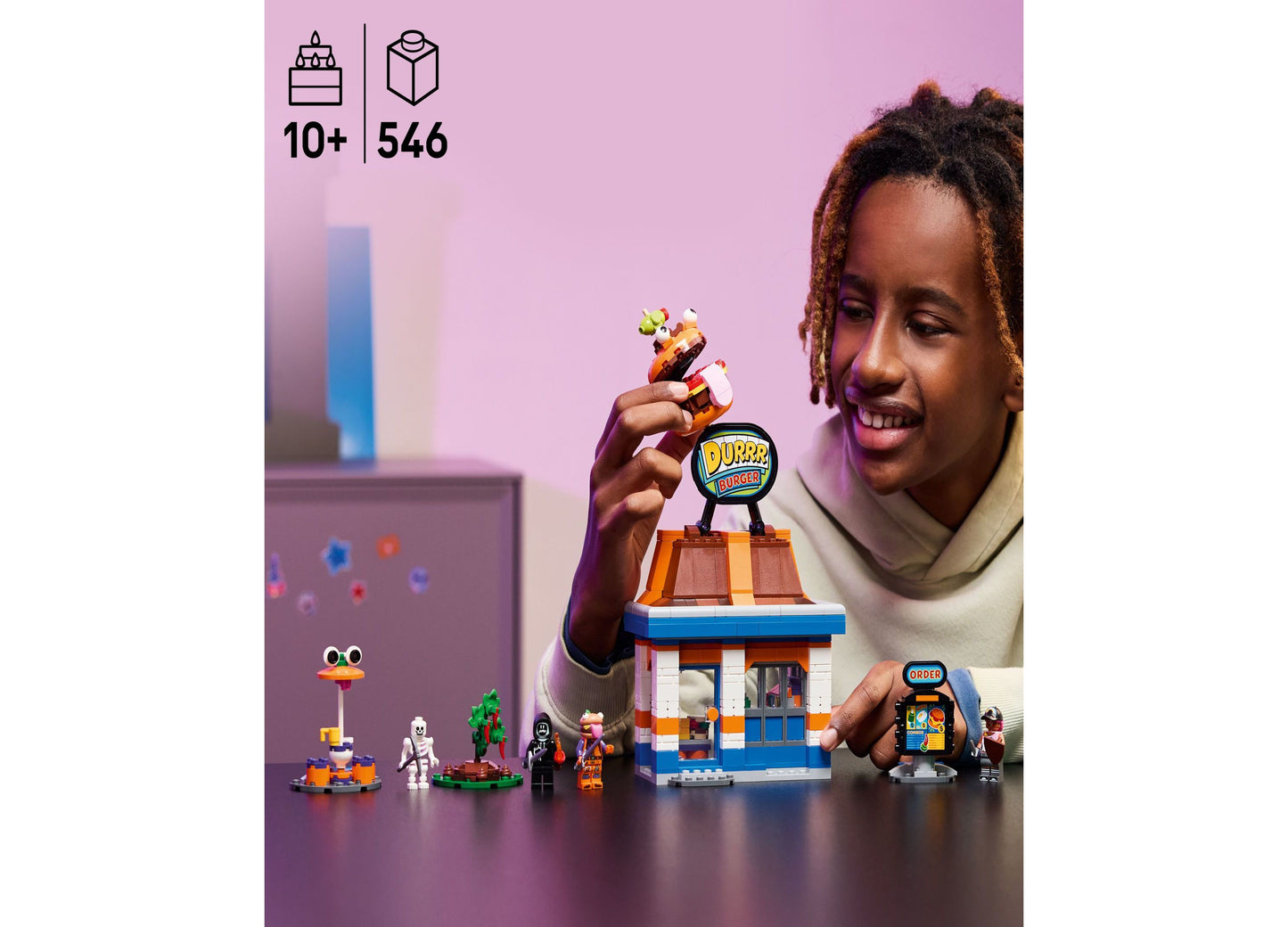 LEGO Fortnite Durrr Burger Restaurant Building Set 546 Pieces - Kids Toy 77076