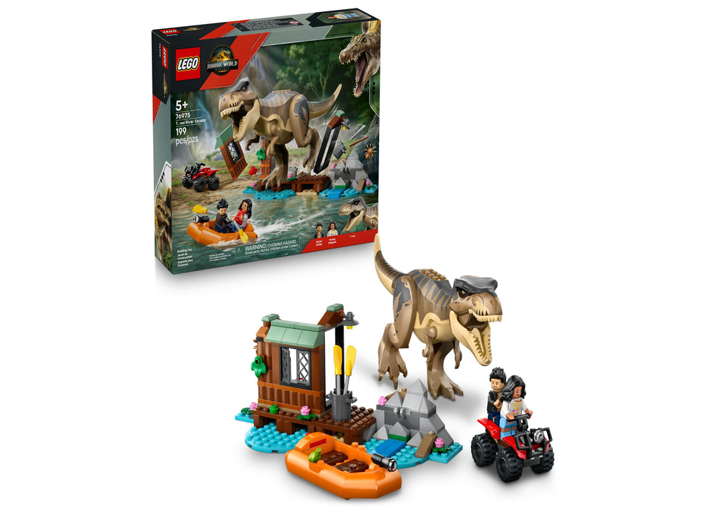 LEGO Jurassic World T. rex River Escape Set 76975, 199 Pieces