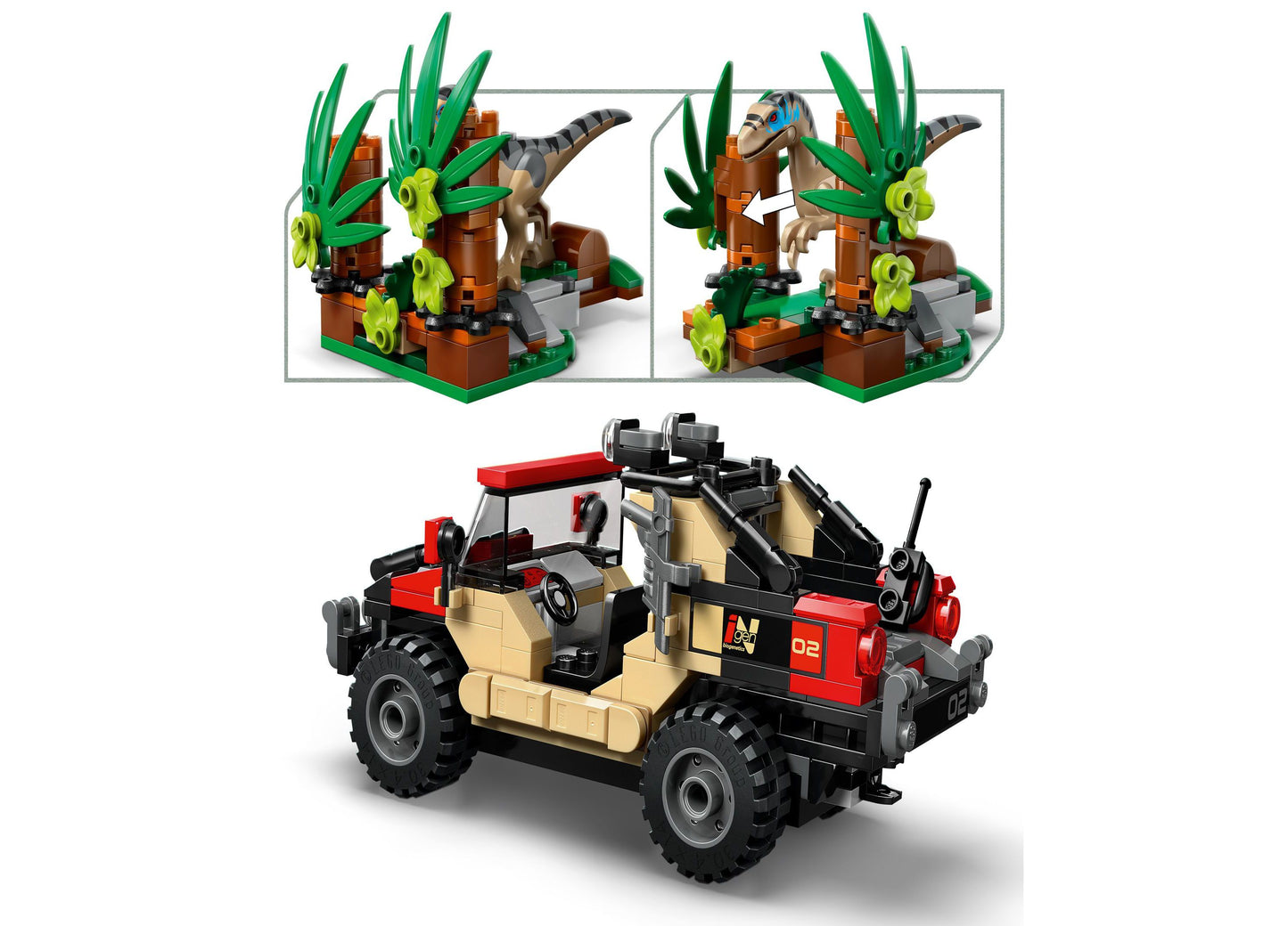 LEGO Jurassic World Raptor Off-Road Escape 76972 – 285 Pieces