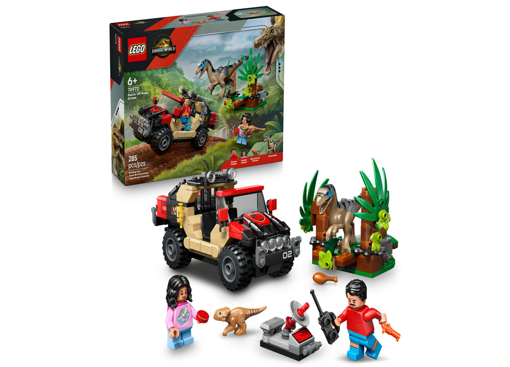 LEGO Jurassic World Raptor Off-Road Escape 76972 – 285 Pieces