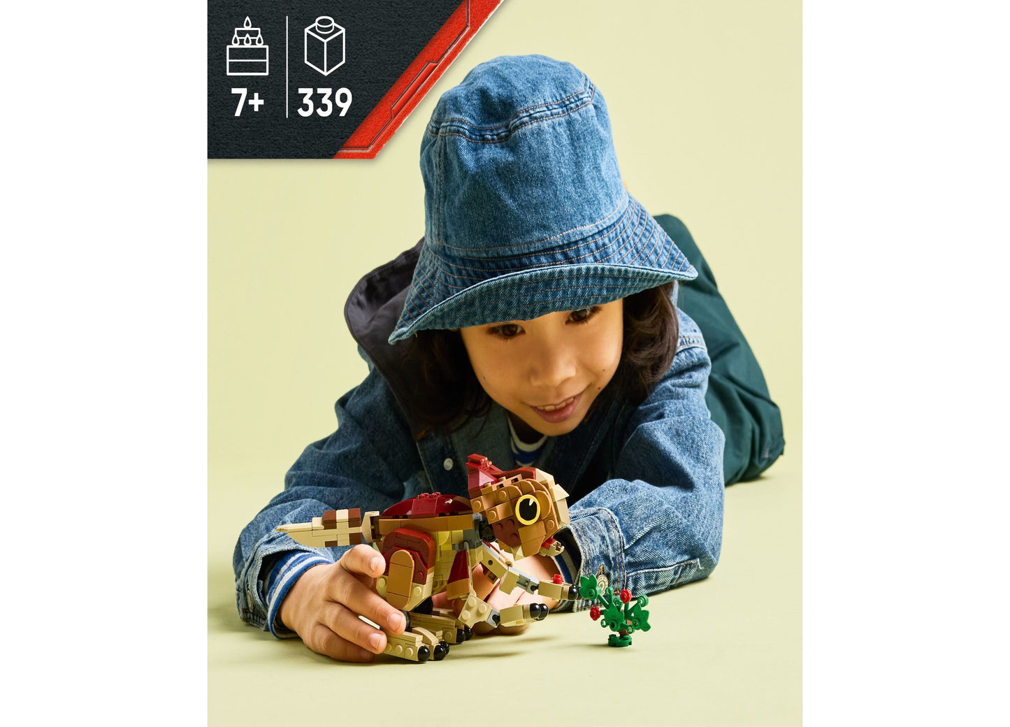 LEGO Jurassic World Baby Dinosaur Dolores 76970 - Poseable Aquilops Model, 339 Pieces