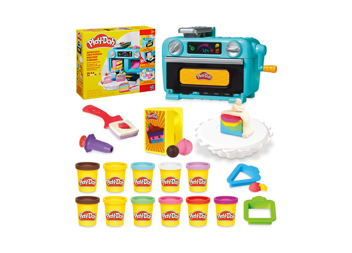 Play-Doh Super Slice Cake Playset with Spinning Oven - 17-Piece Set