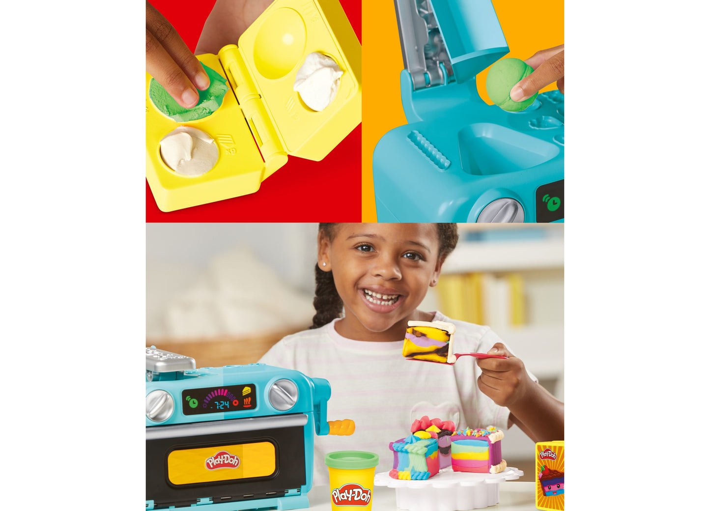 Play-Doh Super Slice Cake Playset with Spinning Oven - 17-Piece Set
