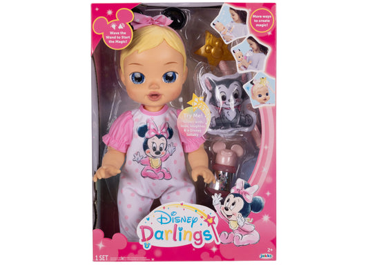 Disney Darlings 13-inch Minnie Mouse Feature Doll in pink outfit with magic wand and accessories