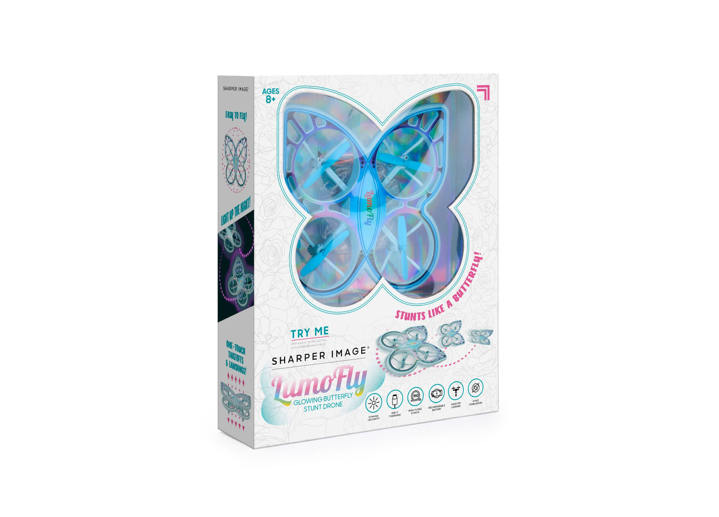 Sharper Image Remote Control Lumofly Butterfly Stunt Drone