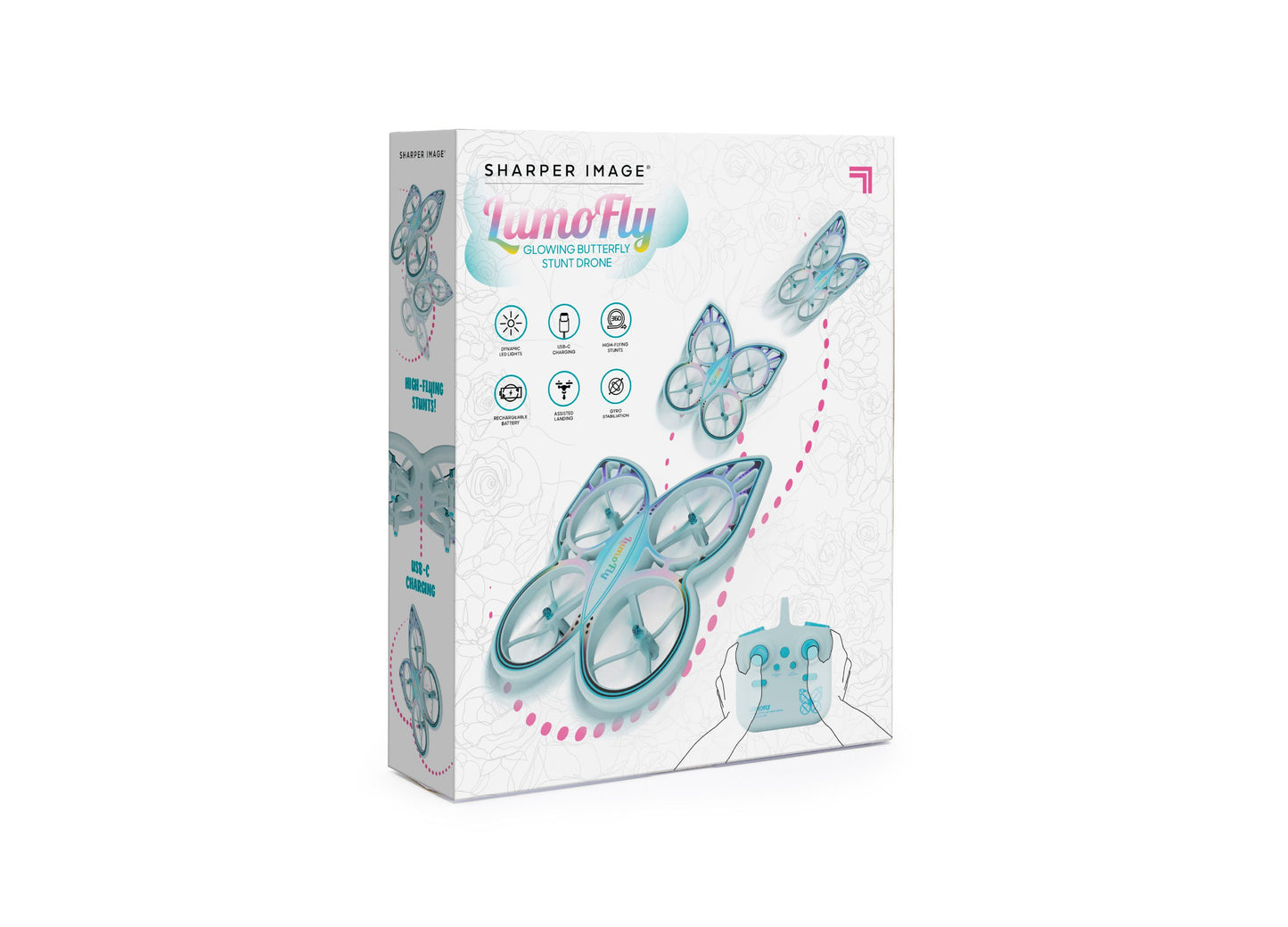 Sharper Image Remote Control Lumofly Butterfly Stunt Drone