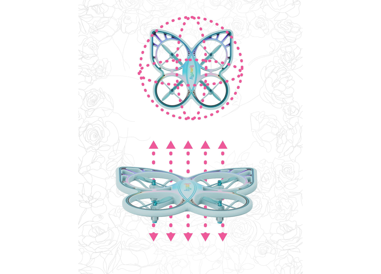 Sharper Image Remote Control Lumofly Butterfly Stunt Drone