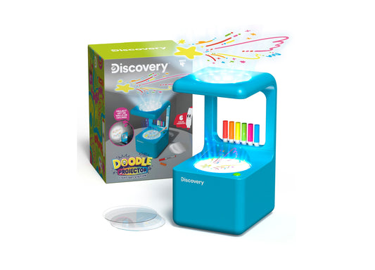 Discovery Kids Doodle Projector Light Art Station turquoise blue projector with 6 colorful markers and drawing disc