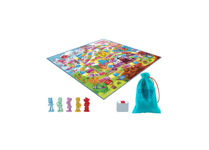 Hasbro Gaming Candy Land Classic Edition Board Game with colorful game board, gingerbread character movers, and cards