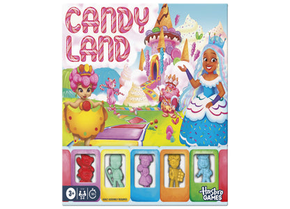 Hasbro Gaming Candy Land Classic Edition Board Game box featuring colorful characters and gingerbread game pieces