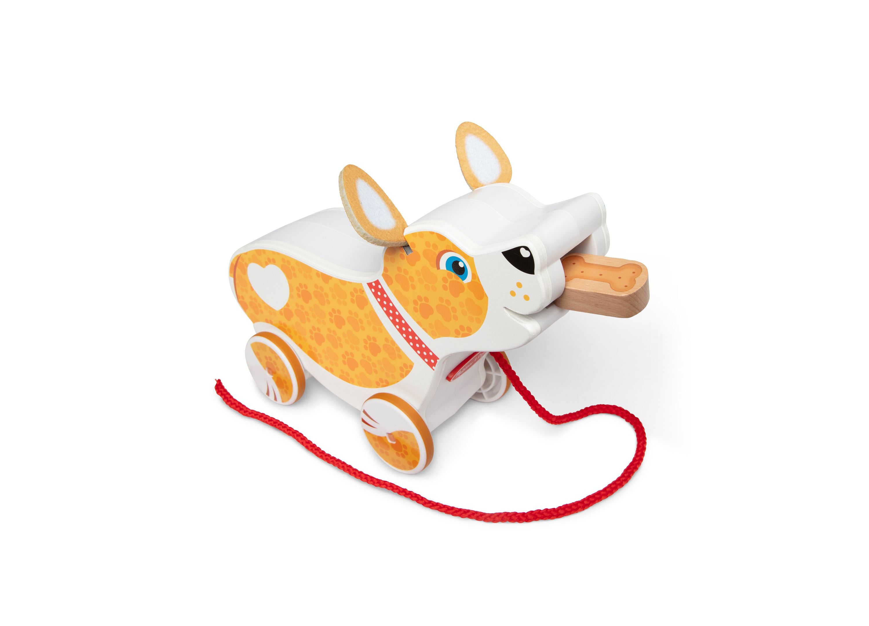 トイガン Popo Melissa & Doug Pooping Puppy Wooden Pull-Toy With Leash And Treats