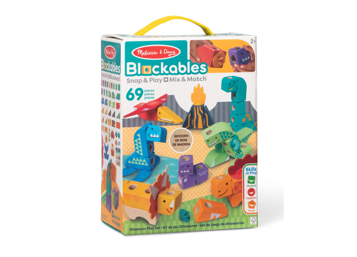 Melissa & Doug Dinosaur Blockables Play Set - 69 Pieces
