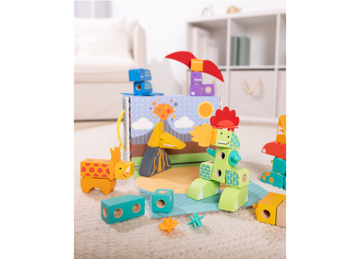 Melissa & Doug Dinosaur Blockables Play Set - 69 Pieces