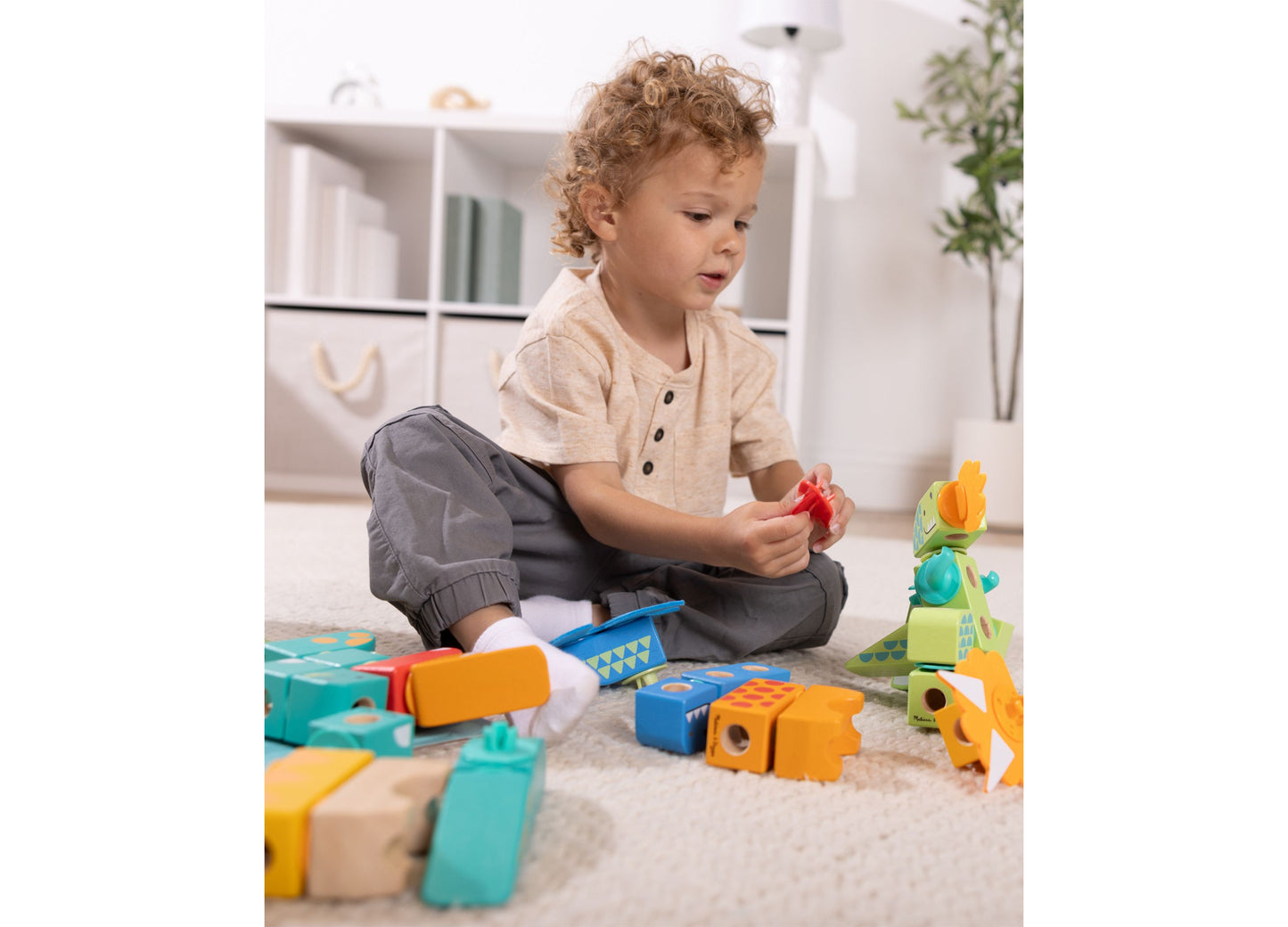 Melissa & Doug Dinosaur Blockables Play Set - 69 Pieces