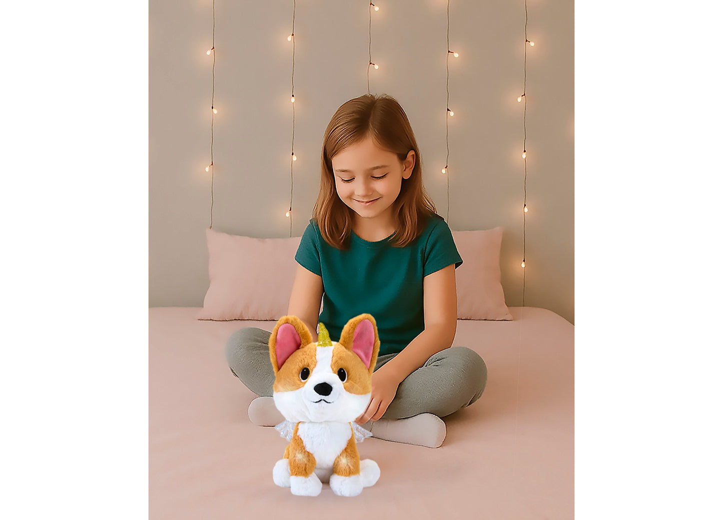 Geoffrey's Toy Box Star Brights 10" Fairy Corgi LED Plush Toy