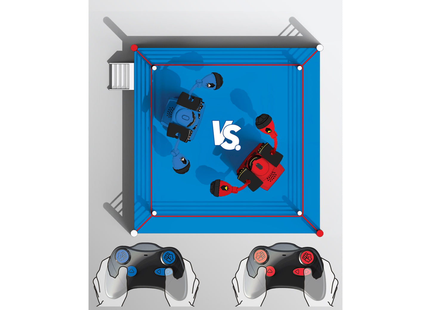 Sharper Image Remote Control RC Robot Combat Set - Dueling Robots - Red & Blue