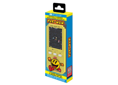My Arcade Pac-Man Pixel Pocket Pro handheld gaming system with yellow and blue packaging