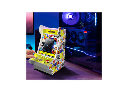 My Arcade Pac-Man 45th Anniversary Mighty Player portable retro arcade game with yellow joystick and colorful cabinet...