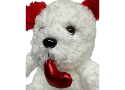 Snuggle Time Wild Hippo Valentine's Day Plush - Cuddly White & Brown