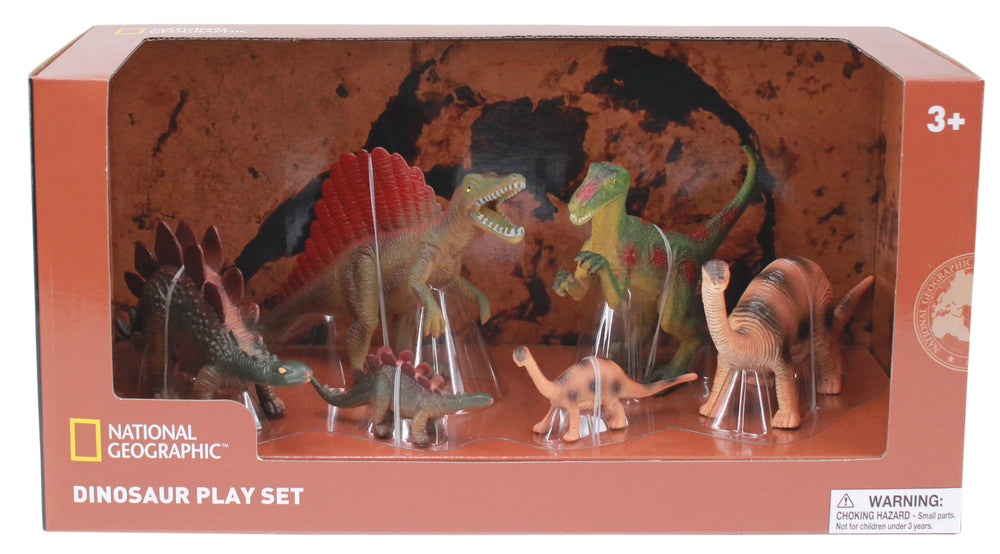National Geographic Prehistoric Playset: Dinosaur Figurines, 6-Pack