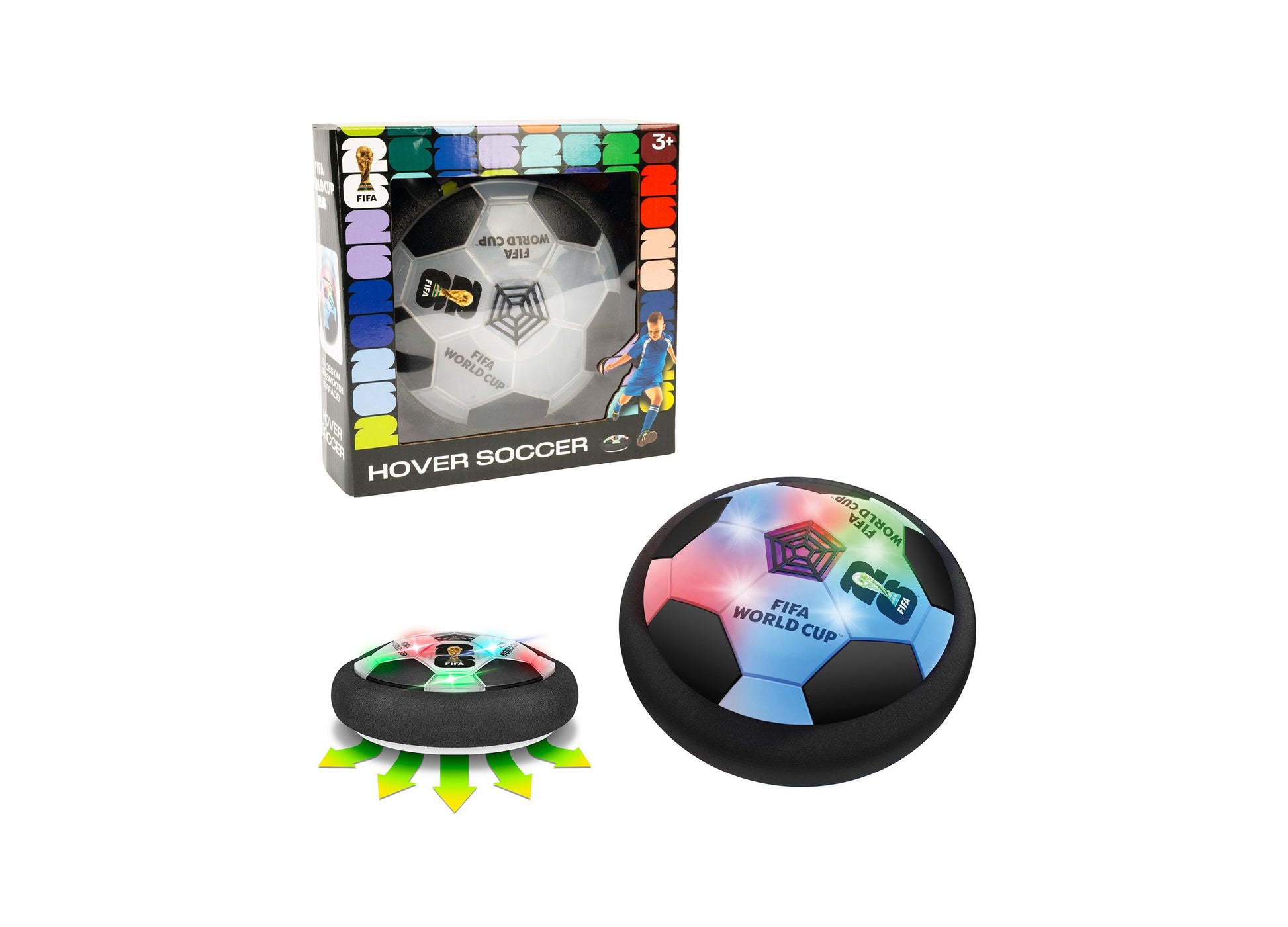 World Tech Toys FIFA World Cup Hover Soccer Ball with LED lights and black foam bumper